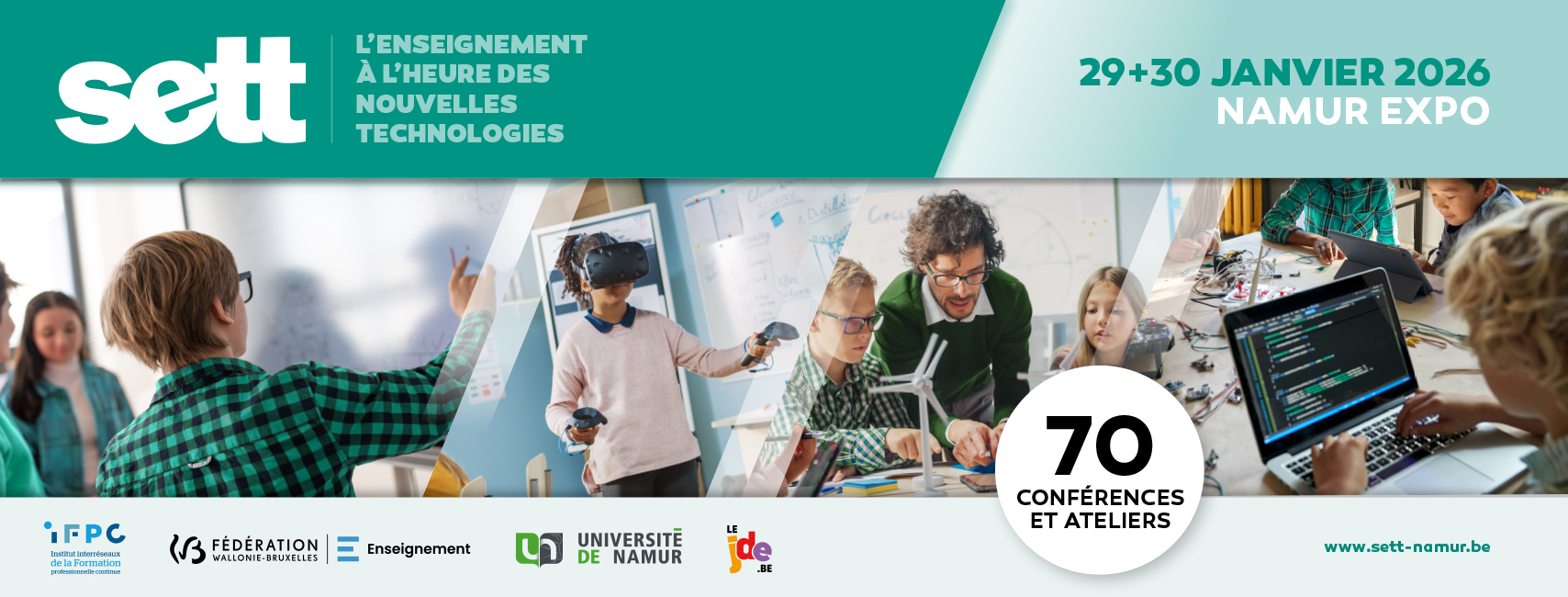 Affiche du salon SETT, 7e édition, les 29 et 30 janvier 2026 à Namur